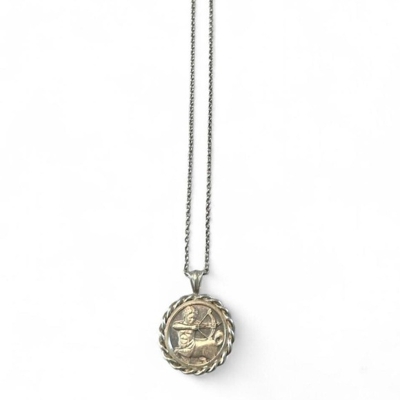 Vintage Sterling Silver Highland Sagittarius Zodiac Coin Necklace Limited Ed - Picture 6 of 7
